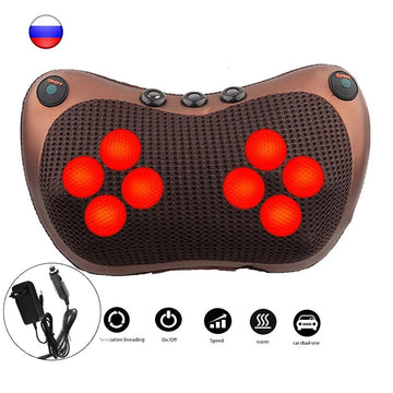 Head Neck Massager Car Home Cervical Shiatsu Massage Neck Back Waist Body Electric Multifunctional Massage Pillow Cushion