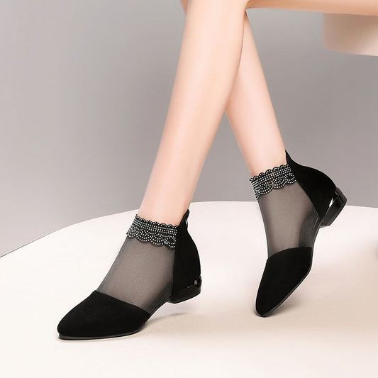 Women Boots Women High-heeled Sandals Women Chunky Heel Short Boots Women Shoes Summer New Black Shoes Women Shoes