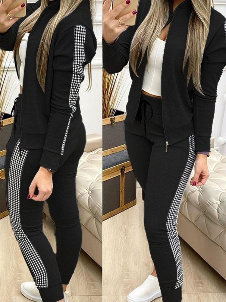 Two Piece Set Outfits Autumn Women's Tracksuit Zipper Top And Pants Casual Sport Suit Winter 2 Piece Woman Set
