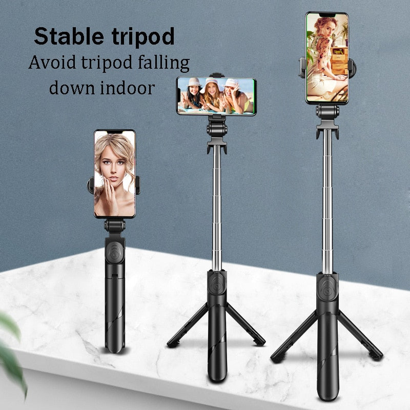 Bluetooth-Compatible Selfie Stick Mobile Phone Holder Handle Retractable Portable Multifunctional Tripod For Phone