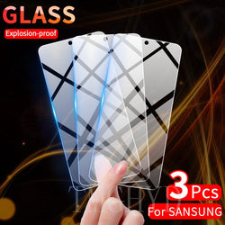 3 Pcs Screen Protector Glass for Samsung Galaxy S22 S21 Plus Note 10 Lite S20 FE A02S A03 A53 A73 A52 A33 A23 A13 Tempered Glass