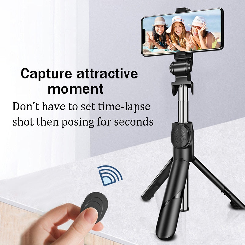 Bluetooth-Compatible Selfie Stick Mobile Phone Holder Handle Retractable Portable Multifunctional Tripod For Phone