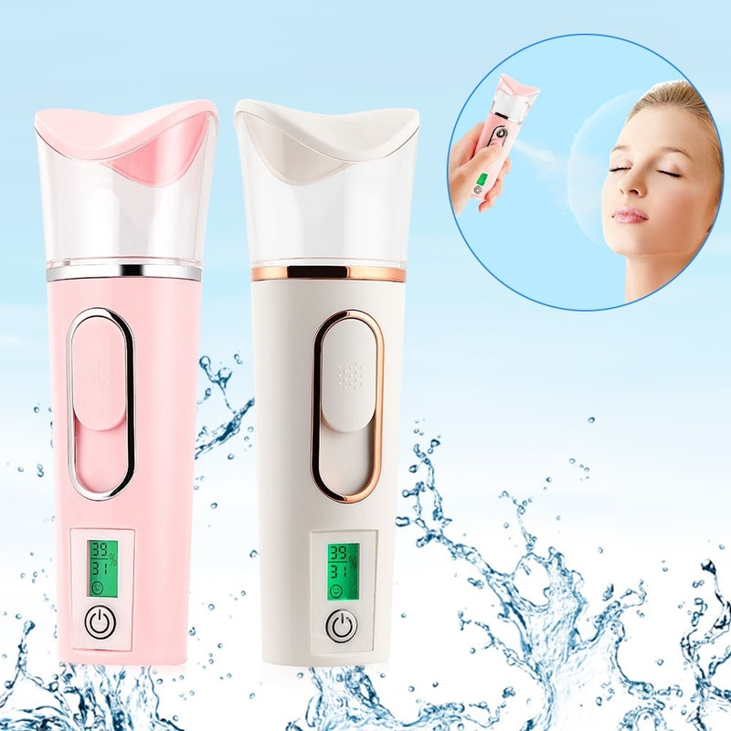 3In1 Facial Steamer Nano Facial Mister Skin Test Mist Sprayer Skin Moisture Meter Power Bank USB Face Steamer Humidifier