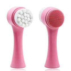 Double-sided Facial Cleansing Brush Silicone Face Skin Care Tool Facial Massage Cleanser Brush Makeup Remover Brush Beauty Tools
