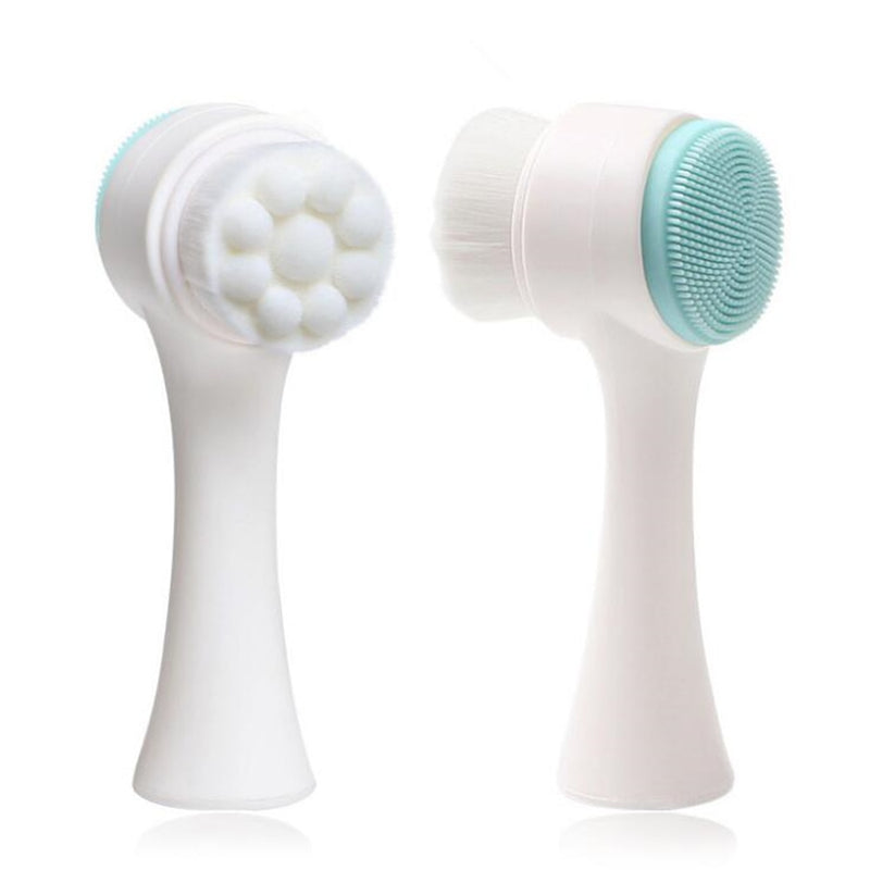 Double-sided Facial Cleansing Brush Silicone Face Skin Care Tool Facial Massage Cleanser Brush Makeup Remover Brush Beauty Tools