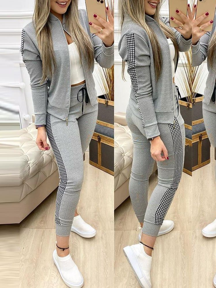 Two Piece Set Outfits Autumn Women's Tracksuit Zipper Top And Pants Casual Sport Suit Winter 2 Piece Woman Set