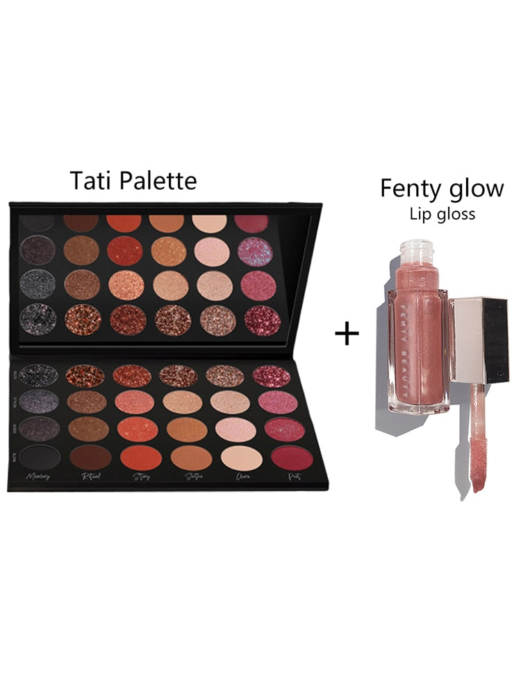 Tati Palette Textured Neutrals Vol 1 Matte Shimmer Glitter 24 Color Best Makeup Eyeshadow Palette Pigment Tati Beauty Palette