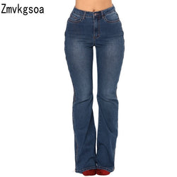 Zmvkgsoa Black Blue Denim Zipped Legs Bell Bottom Jeans womens boyfriend pants pencil jeans women style trousers S7860050